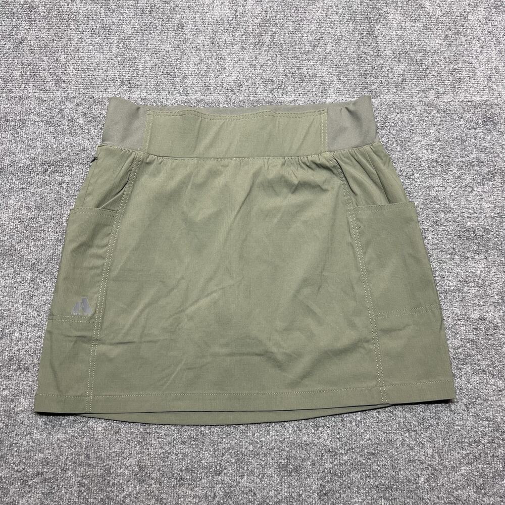 Eddie Bauer Skort Womens 12 Green First Ascent Stretch Lined Pockets Hiking